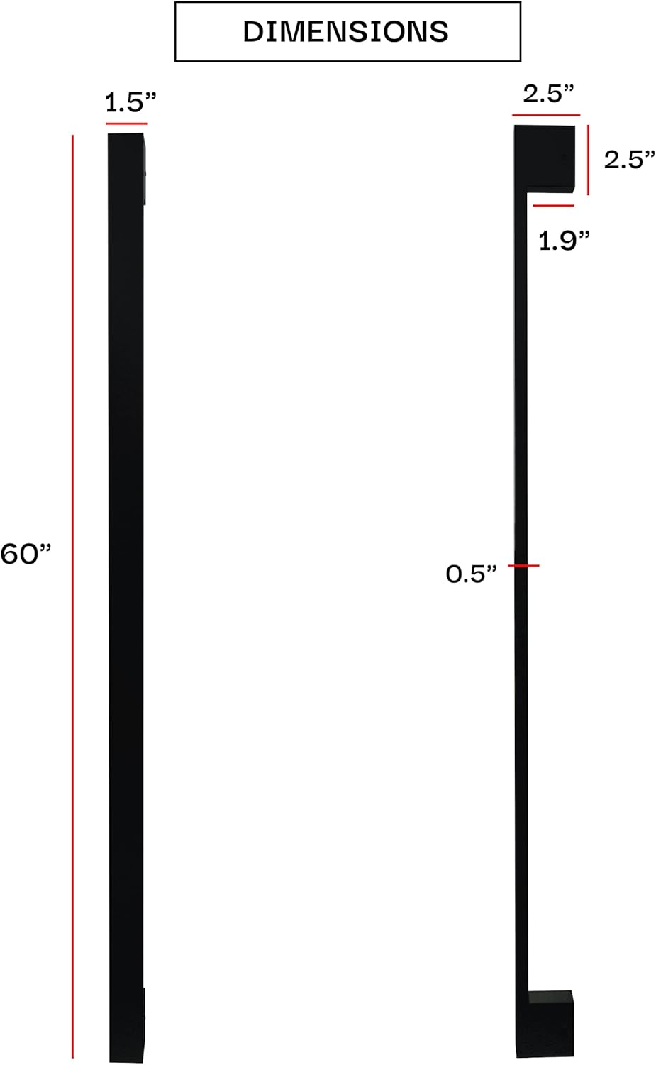 Modern Outdoor Light Fixture - Linear Sconce - U-Shaped Exterior Light - 60 Inch