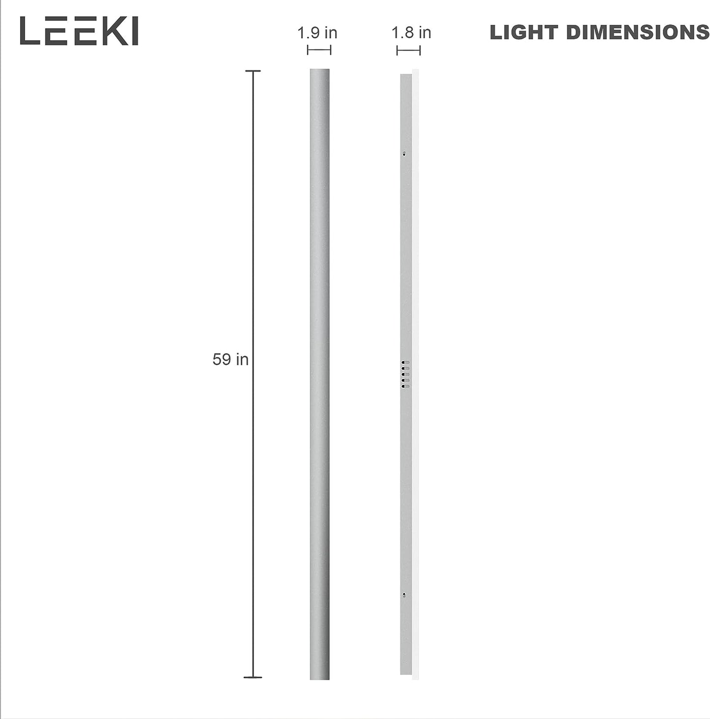 Outdoor Wall Light Bar Lamp - 60 inch - Silver