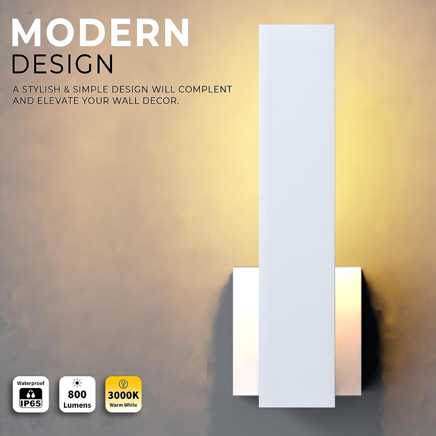 Outdoor Wall Light L Shape Lamp - White