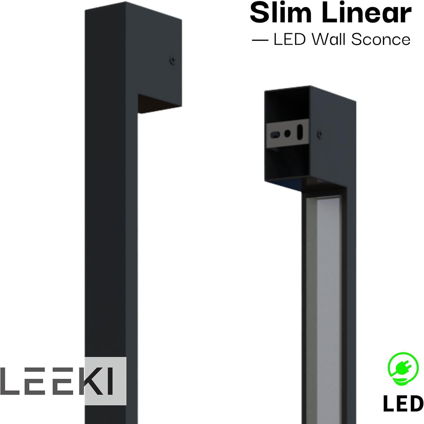 Modern Outdoor Light Fixture - Linear Sconce - U-Shaped Exterior Light - 60 Inch