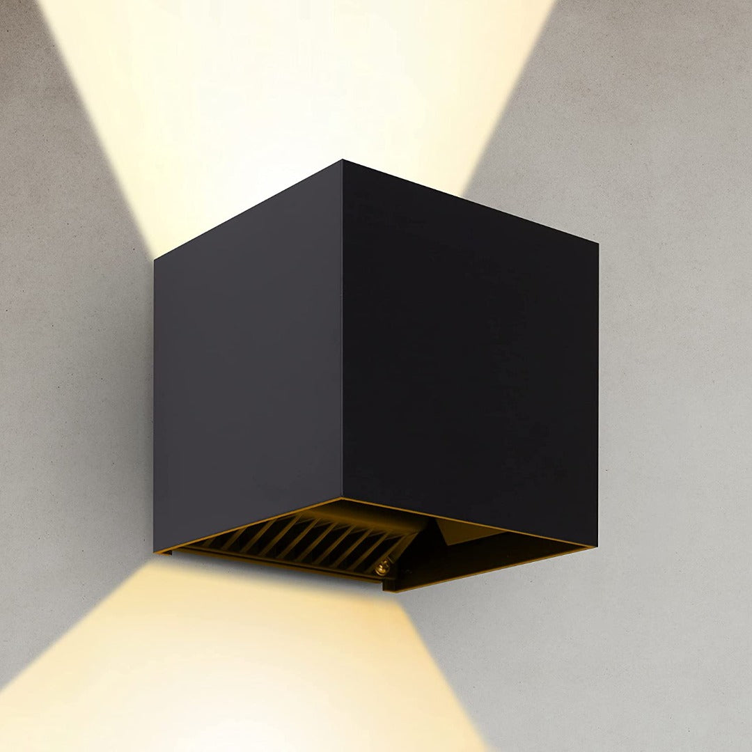 Outdoor Wall Light Cube 12W - Black