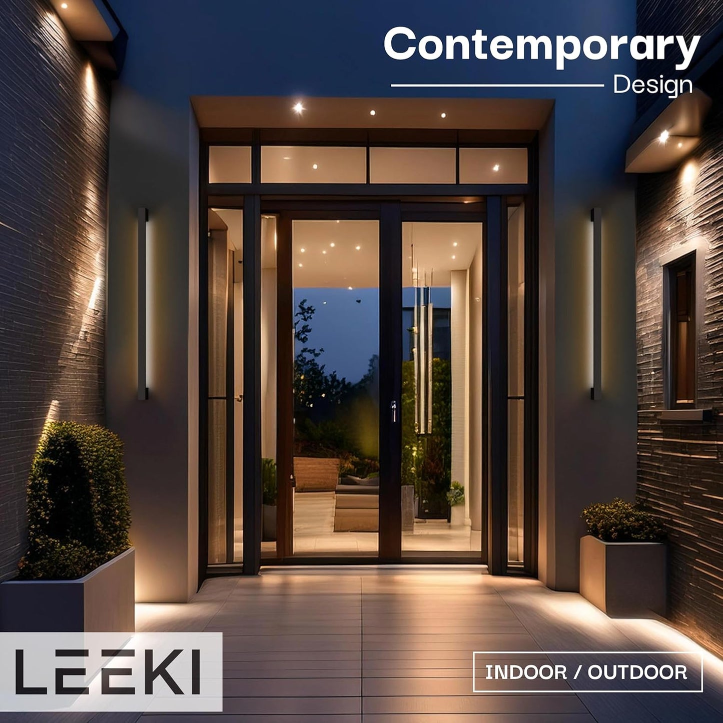 Modern Outdoor Light Fixture - Linear Sconce - U-Shaped Exterior Light - 60 Inch