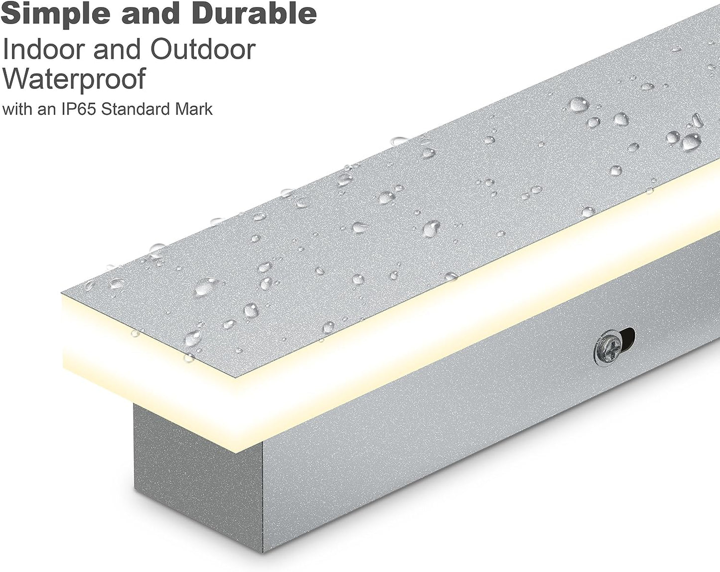 Outdoor Wall Light Bar Lamp - 24 inch - Silver
