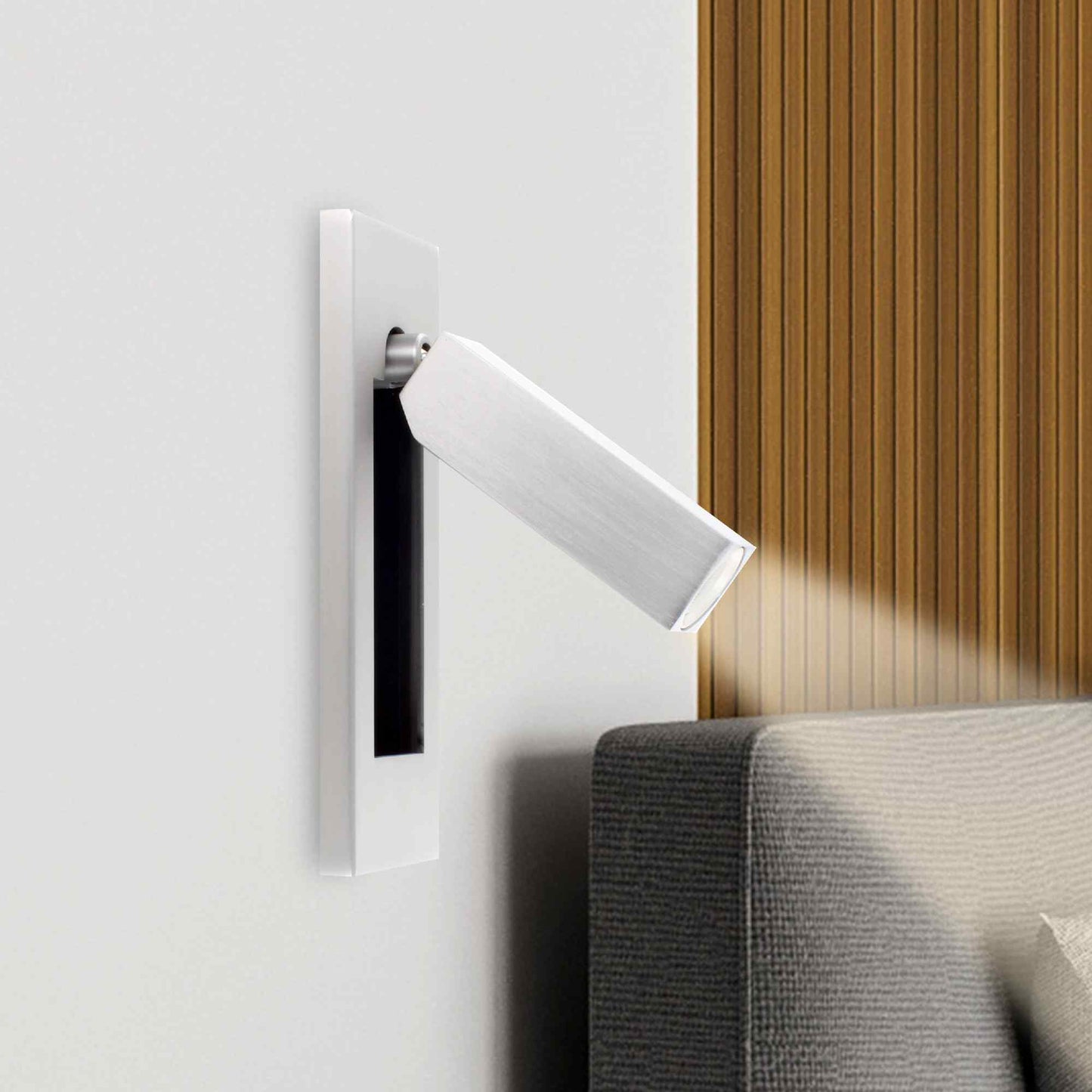 Bedside Embedded Reading Light - Brushed Nickel