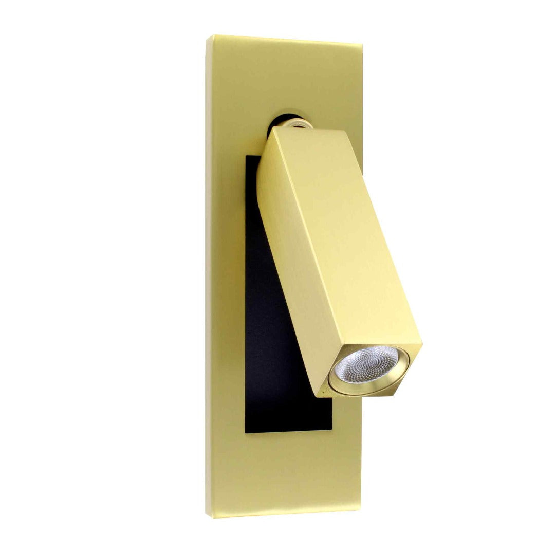 Bedside Embedded Reading Light - Brushed Copper Gold