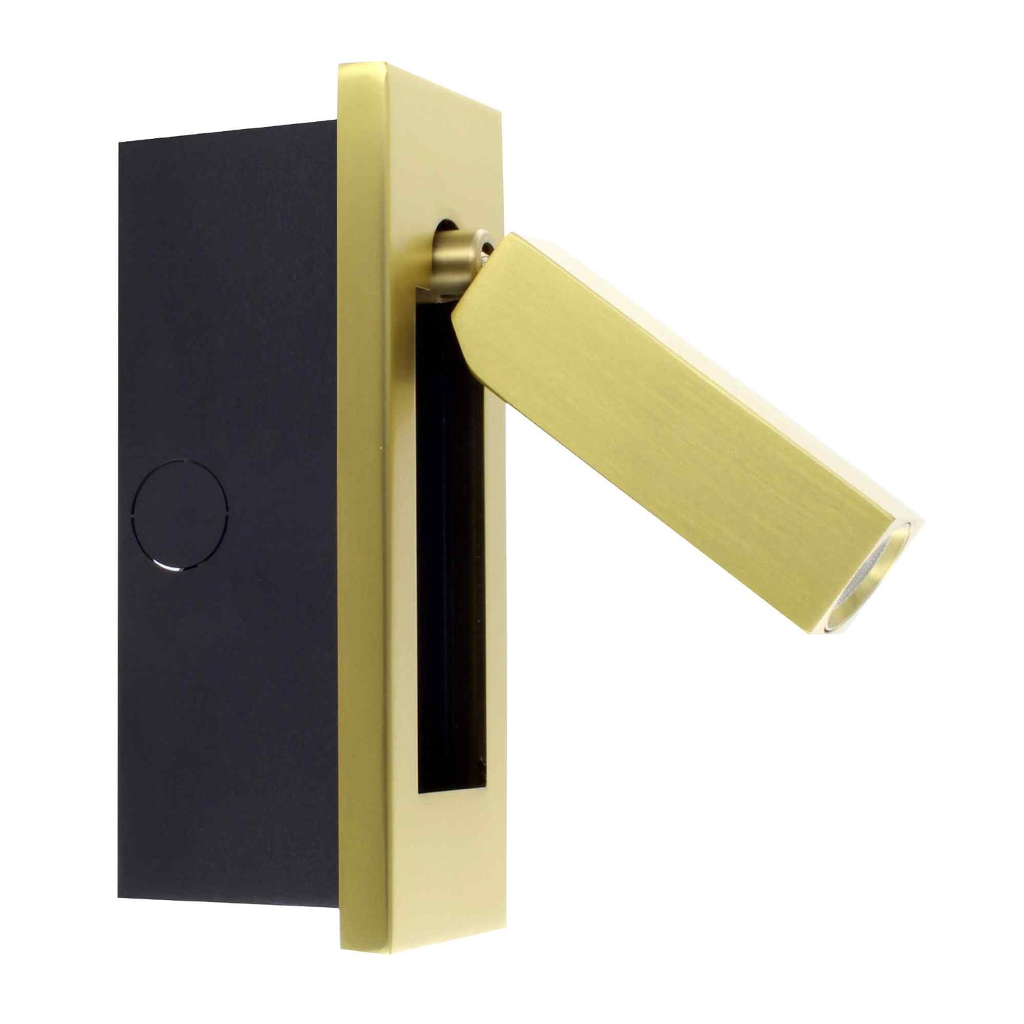 Bedside Embedded Reading Light - Brushed Copper Gold