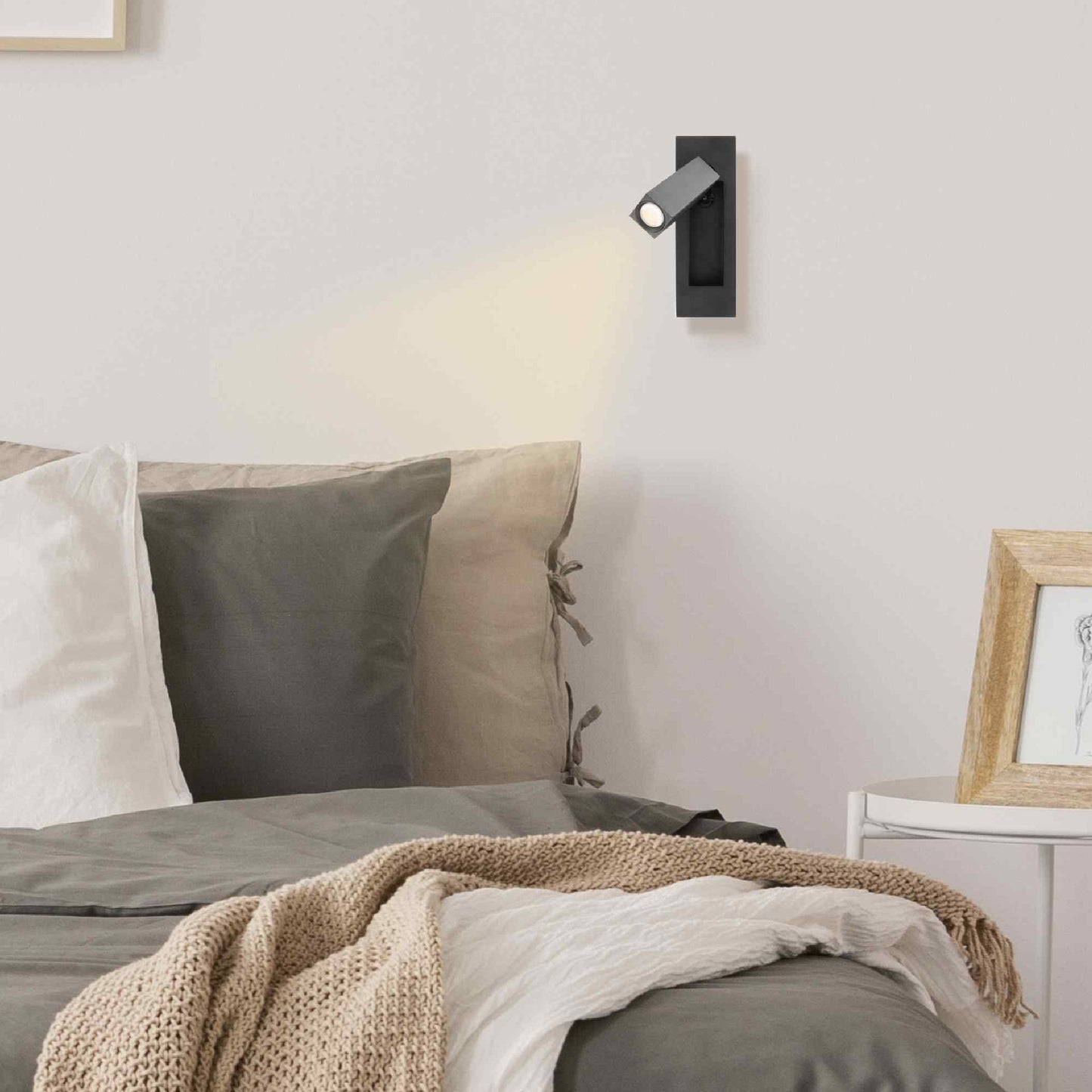 Bedside Embedded Reading Light - Black