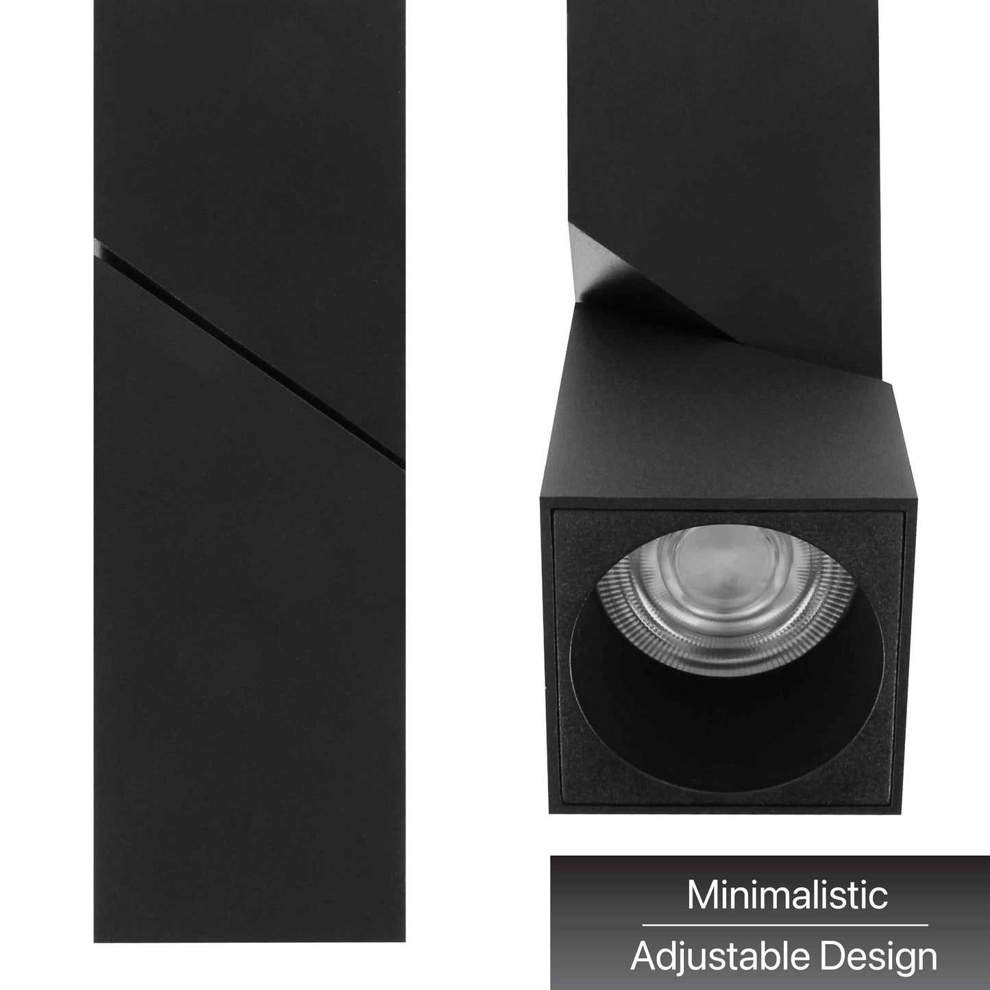 Square Twistable Reading Light -15W-3000k - Black