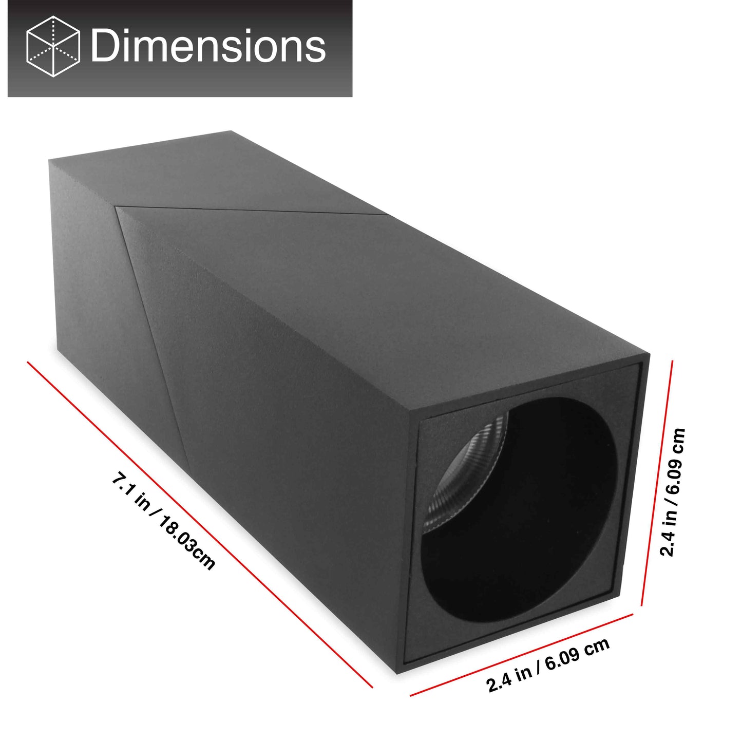 Square Twistable Reading Light -15W-3000k - Black