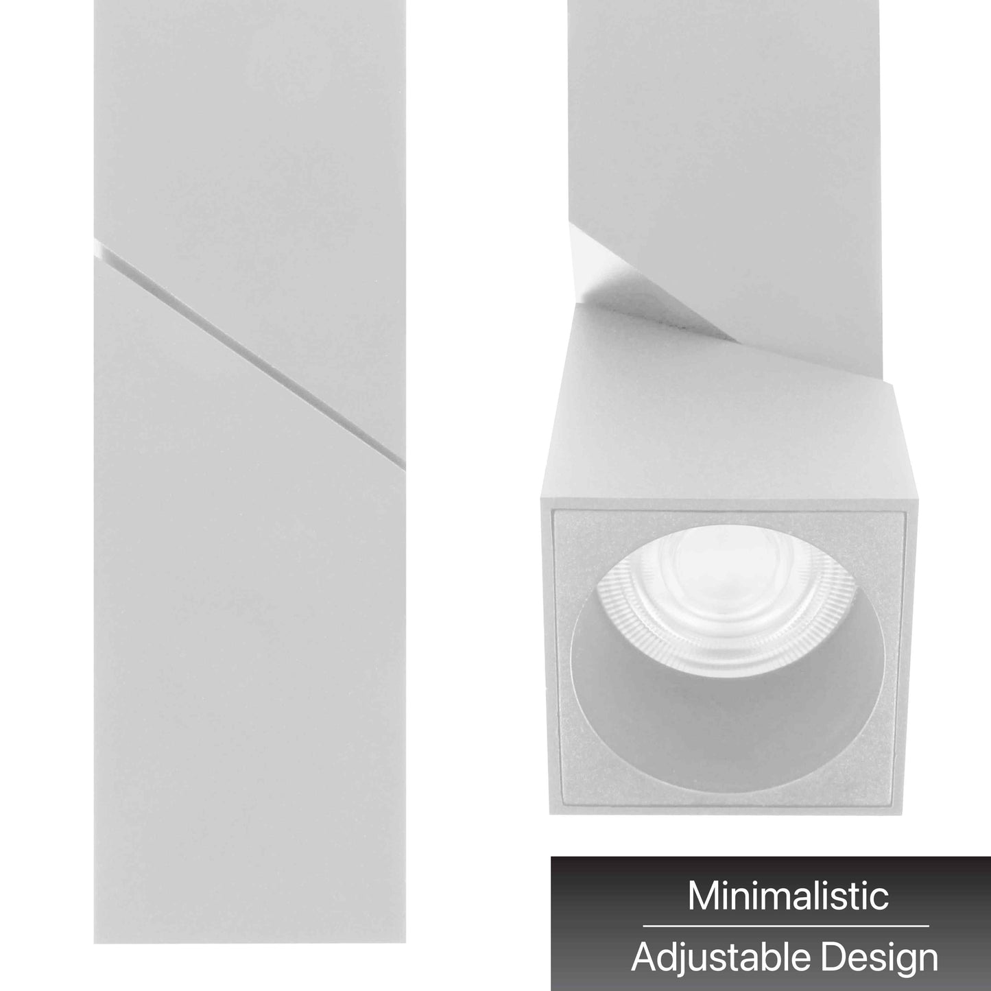 Square Twistable Reading Light -15W-3000k - White
