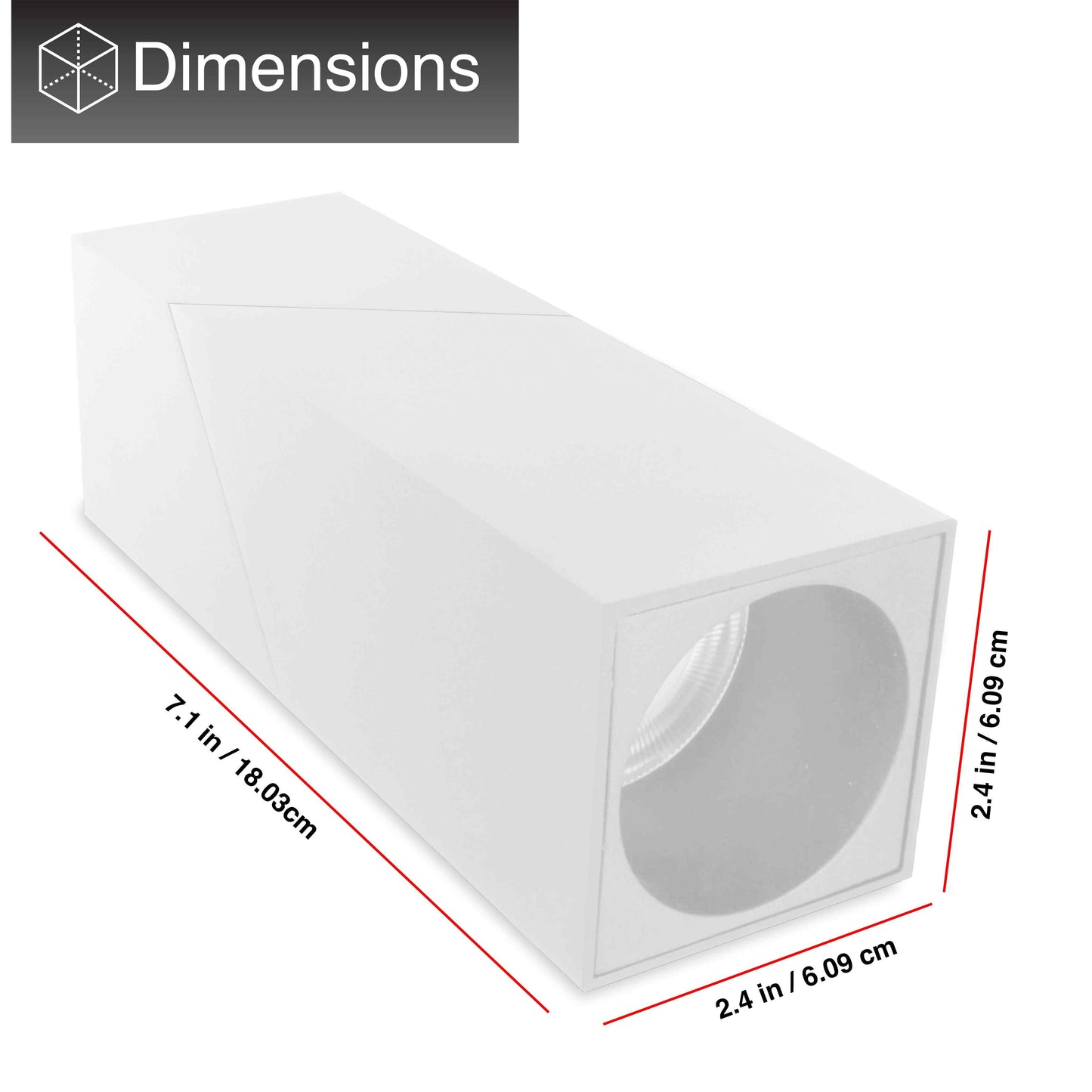 Square Twistable Reading Light -15W-3000k - White