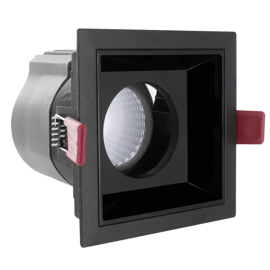 Square Recessed Light - 3-inch trim- 12W-3000k -Black